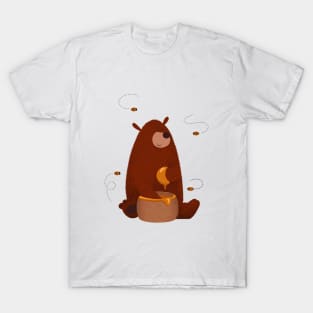 Cute bear eating honey T-Shirt